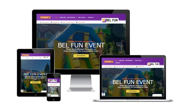 Webdesign für Hüpfburgenverleih BelFun in Bremen | Webdesign-Bitterfeld